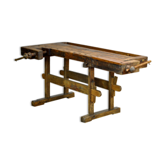 Antique Oak Carpenters Workbench, Circa 1910