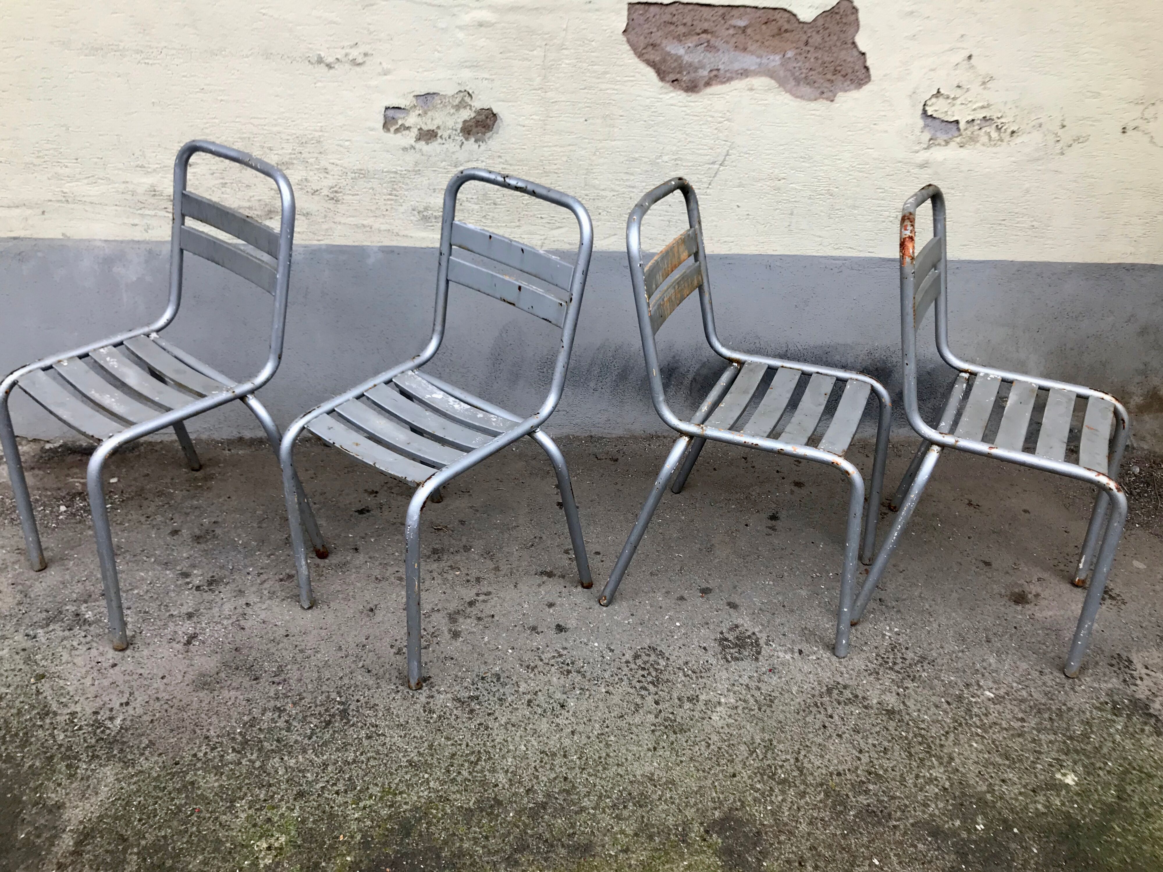 Série de 4 chaises bistrot Tolix modèle T2 bar café restaurant troquet