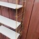 Vintage modular wall shelf, metal and brass, circa 1960s