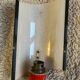 Pair of circa 70s plastic and brass wall lights