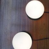 Vintage Swiss marble and glass table lamps by Optelma, set of 2.