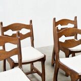 Set of six brutalist razorback dining chairs