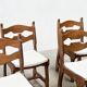 Set of six brutalist razorback dining chairs