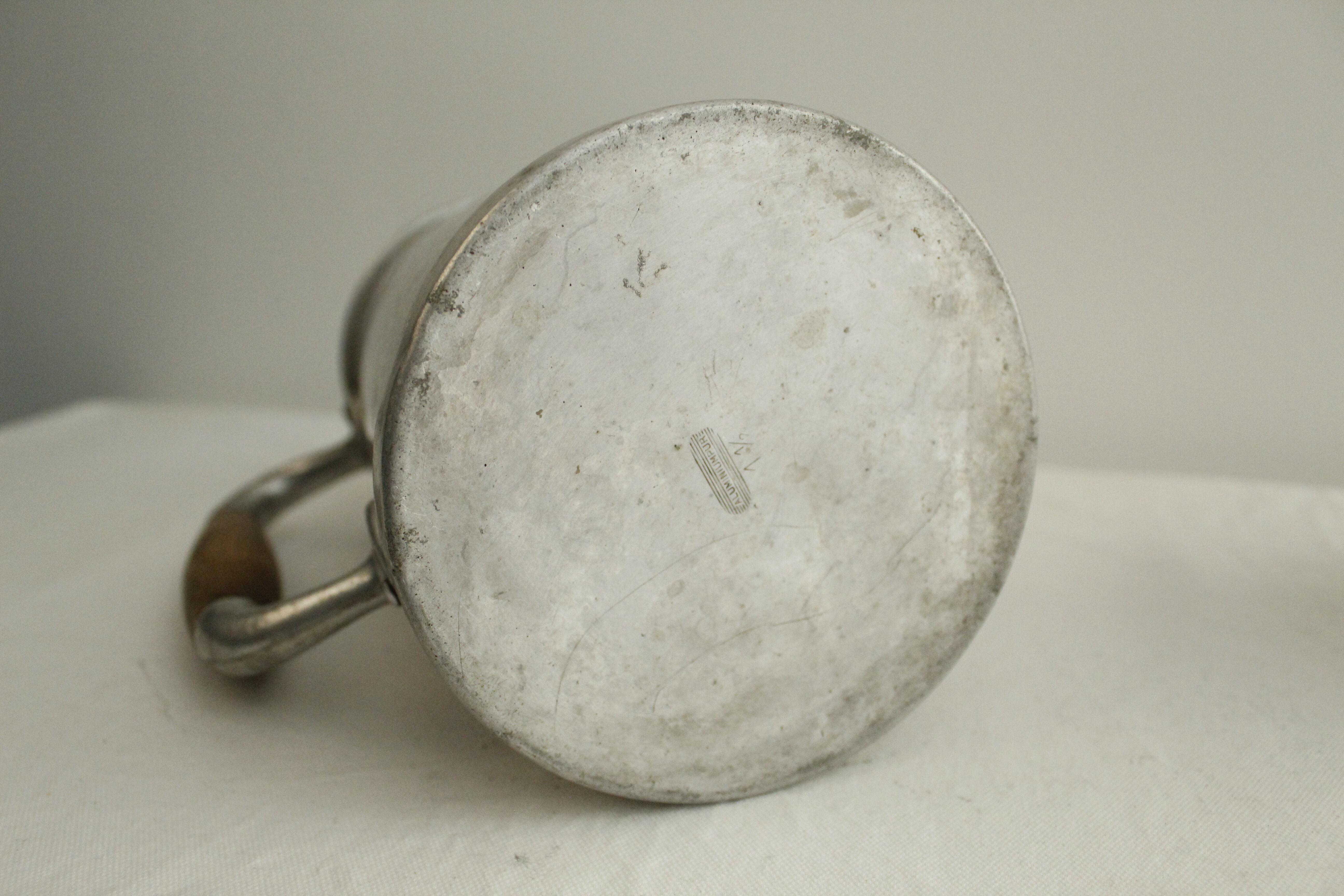 Antique aluminum coffee maker