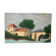 Painting oil old naïve landscape