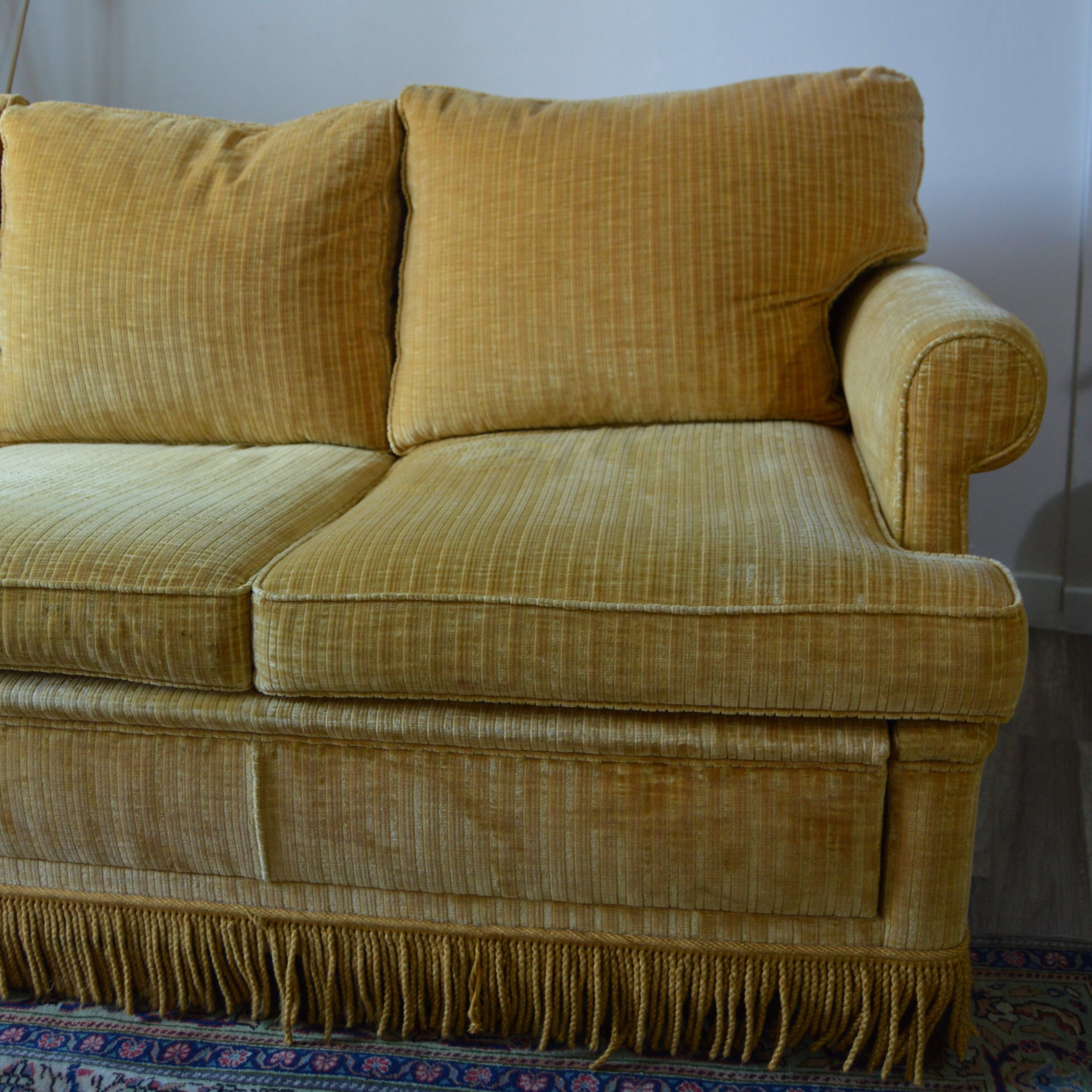 Sofa velvet vintage mustard year 60