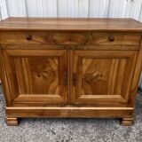 Low sideboard in solid walnut, late 19th century Louis Philippe.