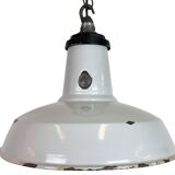 Industrial Grey Enamel Factory Pendant Lamp, 1960s