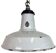 Lampe suspendue en émail gris industriel, années 1960