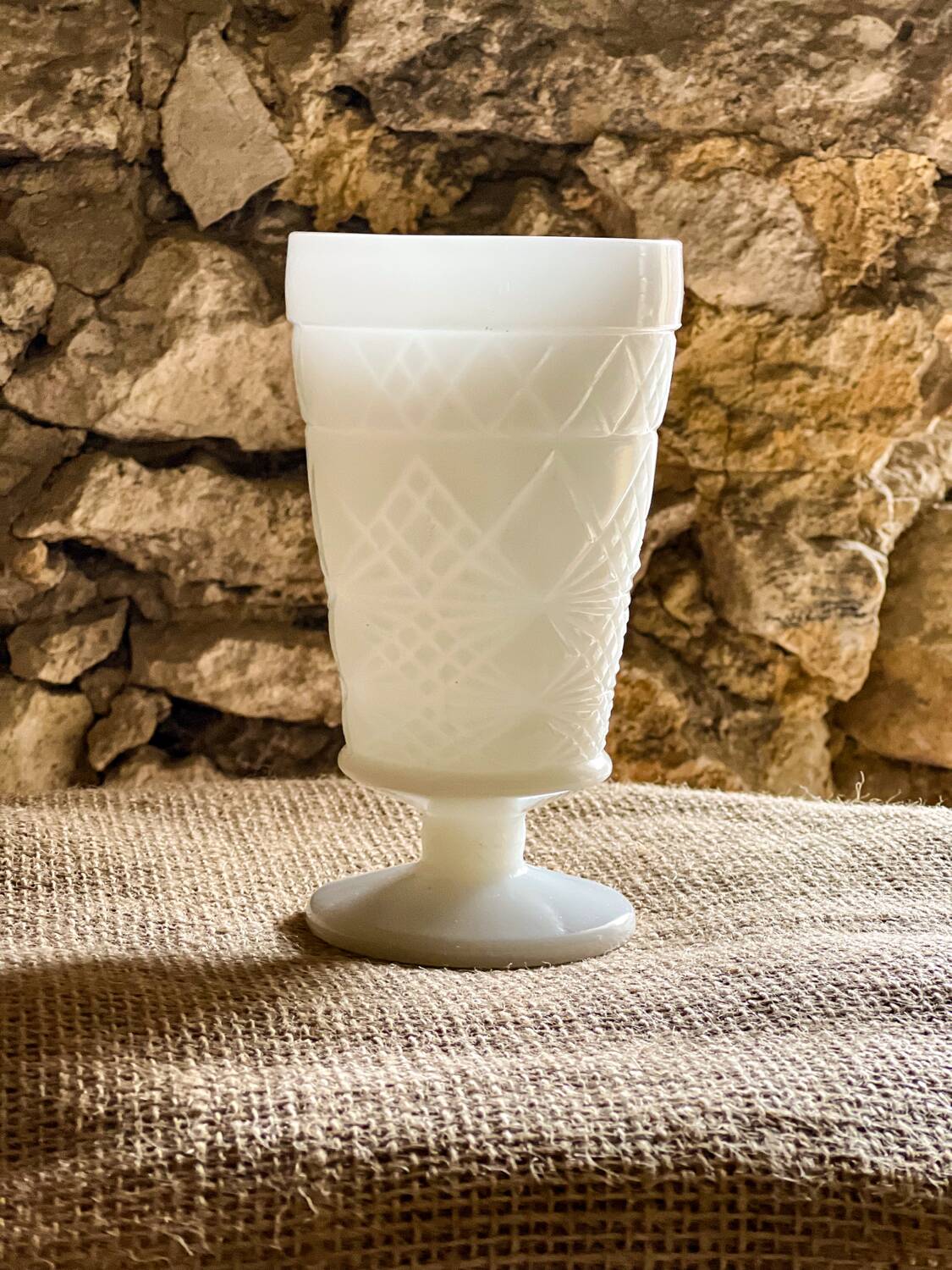 Big Top Peanut Butter Cup in Milk Glass Opaline Glass