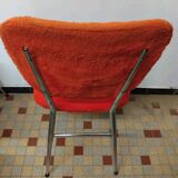 Lot de 4 anciennes chaises en tissus moumoute année 60 vintage