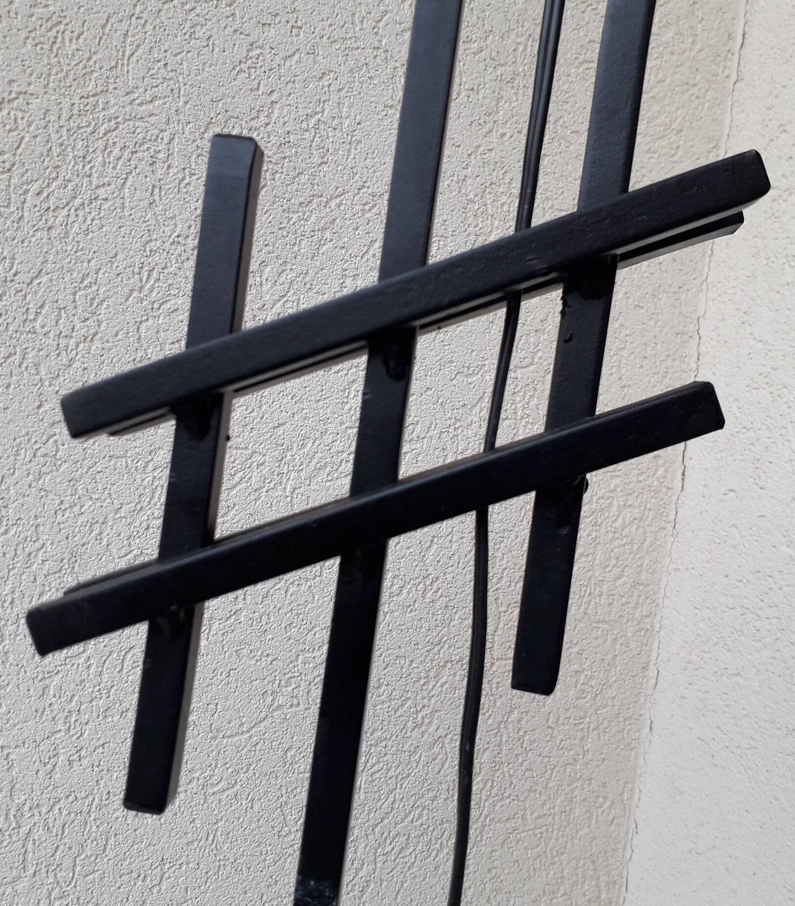 Black iron floor lamp