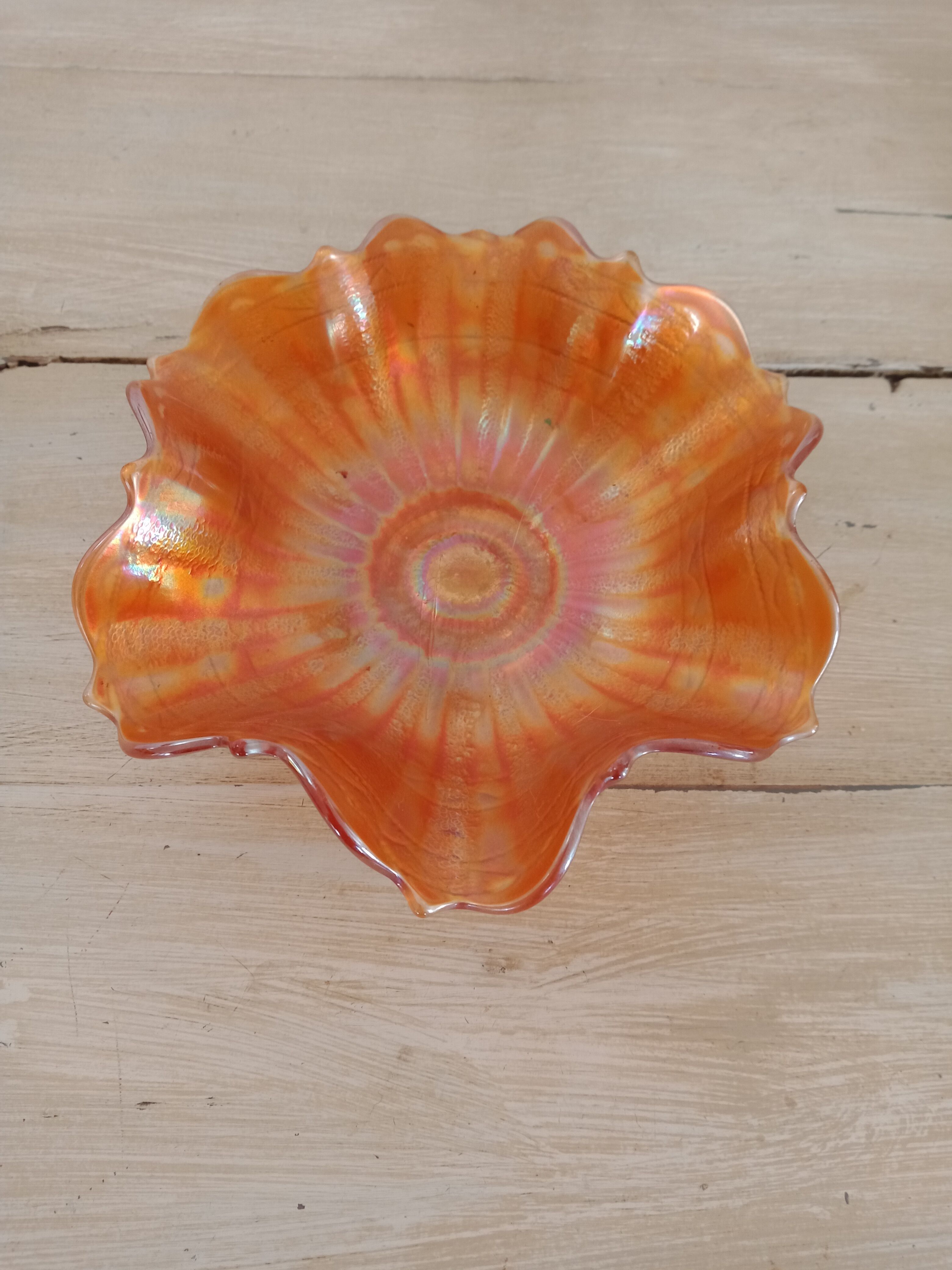 Carnival glass bowl