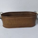 Copper planter with porcelain handles