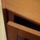Danish teak corner display cabinet on tapered legs, 1960s