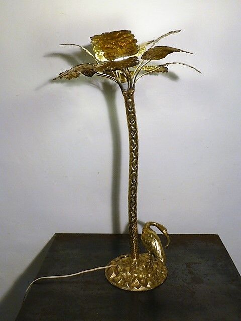 Palm lamp, brass heron 1960