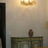 Sciolari brass and glass 8 arm chandelier, 1970s