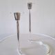 Double candle holder BMF silver metal design 70s