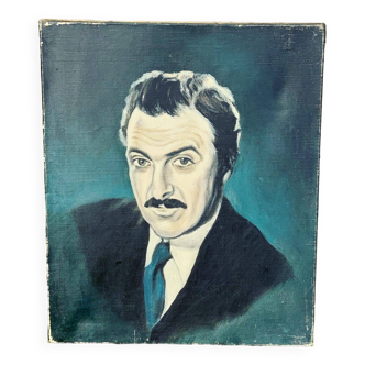 Painting, painting portrait of a man, vintage, circa 1960 unsigned, attributed to Roger Schmitt