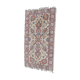 Old small wool carpet / oriental decoration sand blue / red 130x63cm
