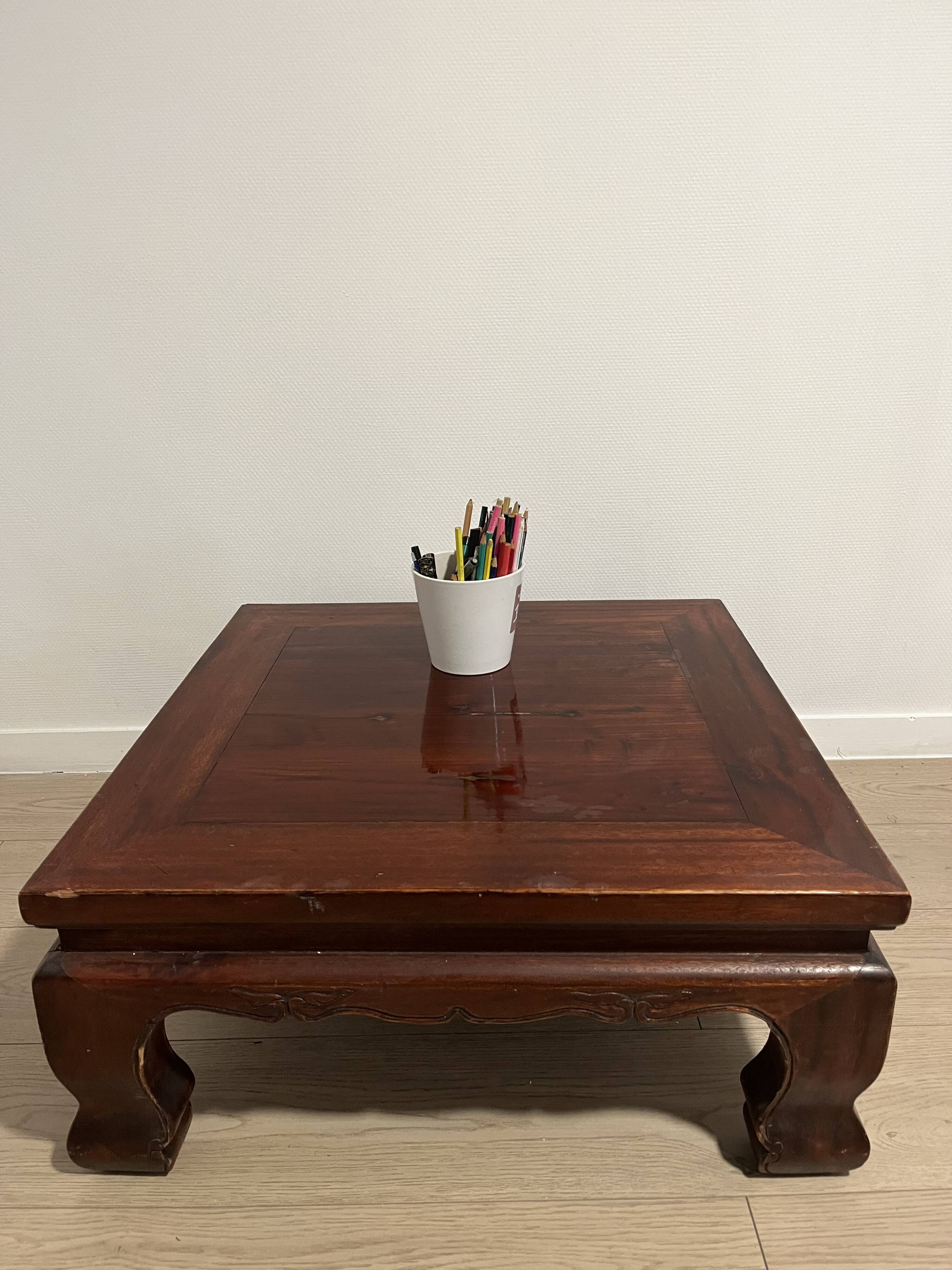 Table basse en bois massif – style asiatique