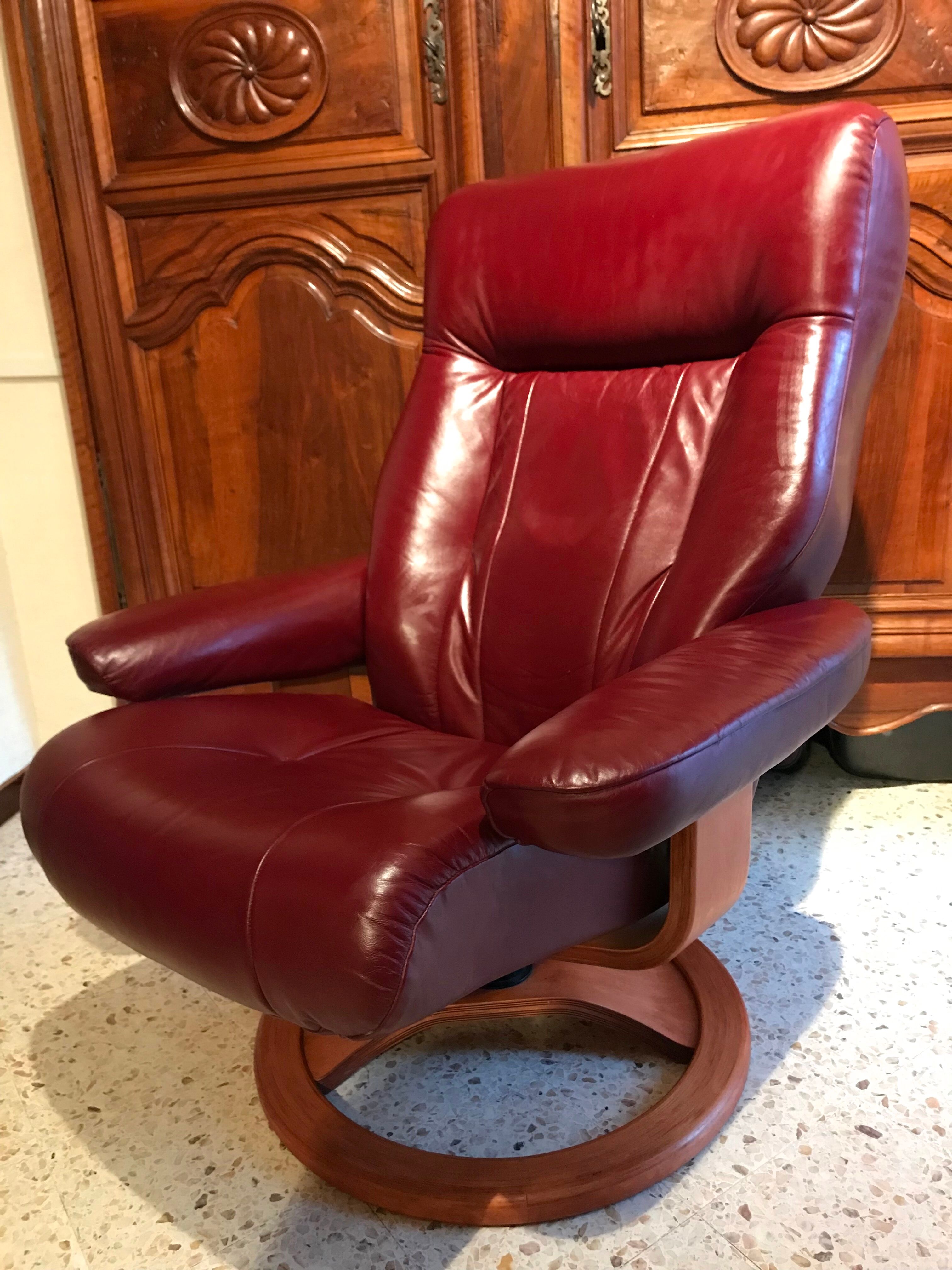 Scandinavian reclining relax armchair in Anderssons leather