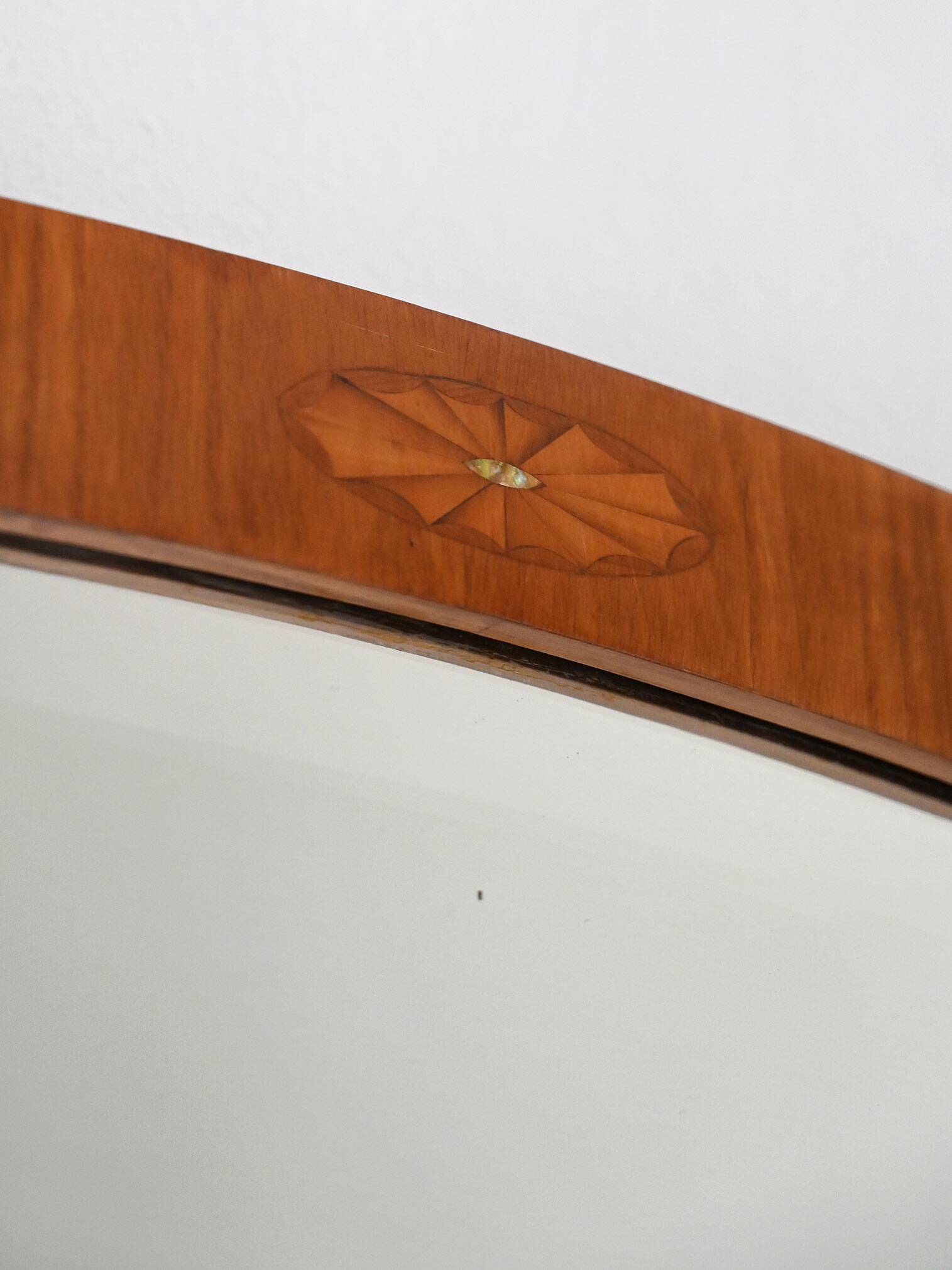Vintage Scandinavian mirror in inlaid teak
