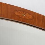 Miroir scandinave vintage en teck incrusté