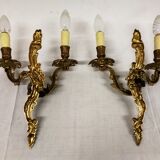 Paire d'appliques ancienne en bronze