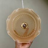 Vintage pink frosted glass lampshade pendant light