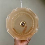 Vintage pink frosted glass lampshade pendant light