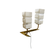 Vintage wall light in brass and glass from the 1960s.