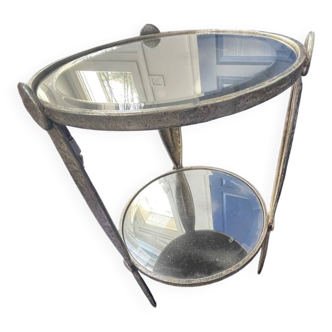 Metal and mirror side table