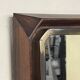 Specchio da parete rettangolare degli anni '50 in legno e ottone