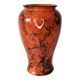 Glazed ceramic vase with marbled effect — vintage retro decor