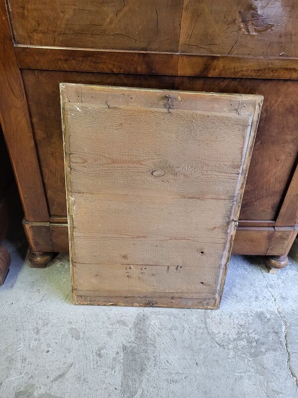 Rectangular old golden mirror