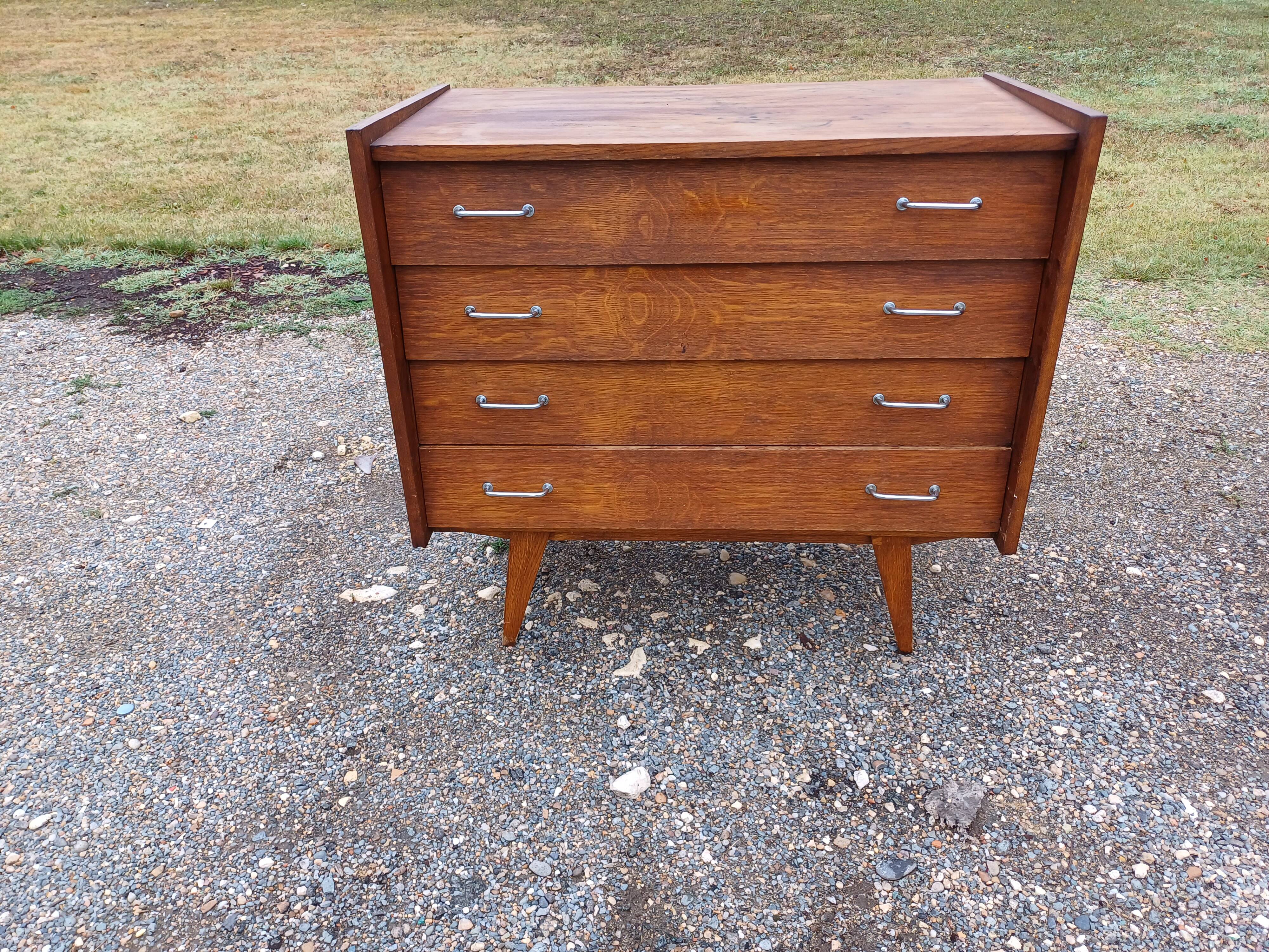 Vintage 50s Chest of Drawers with Compass Legs