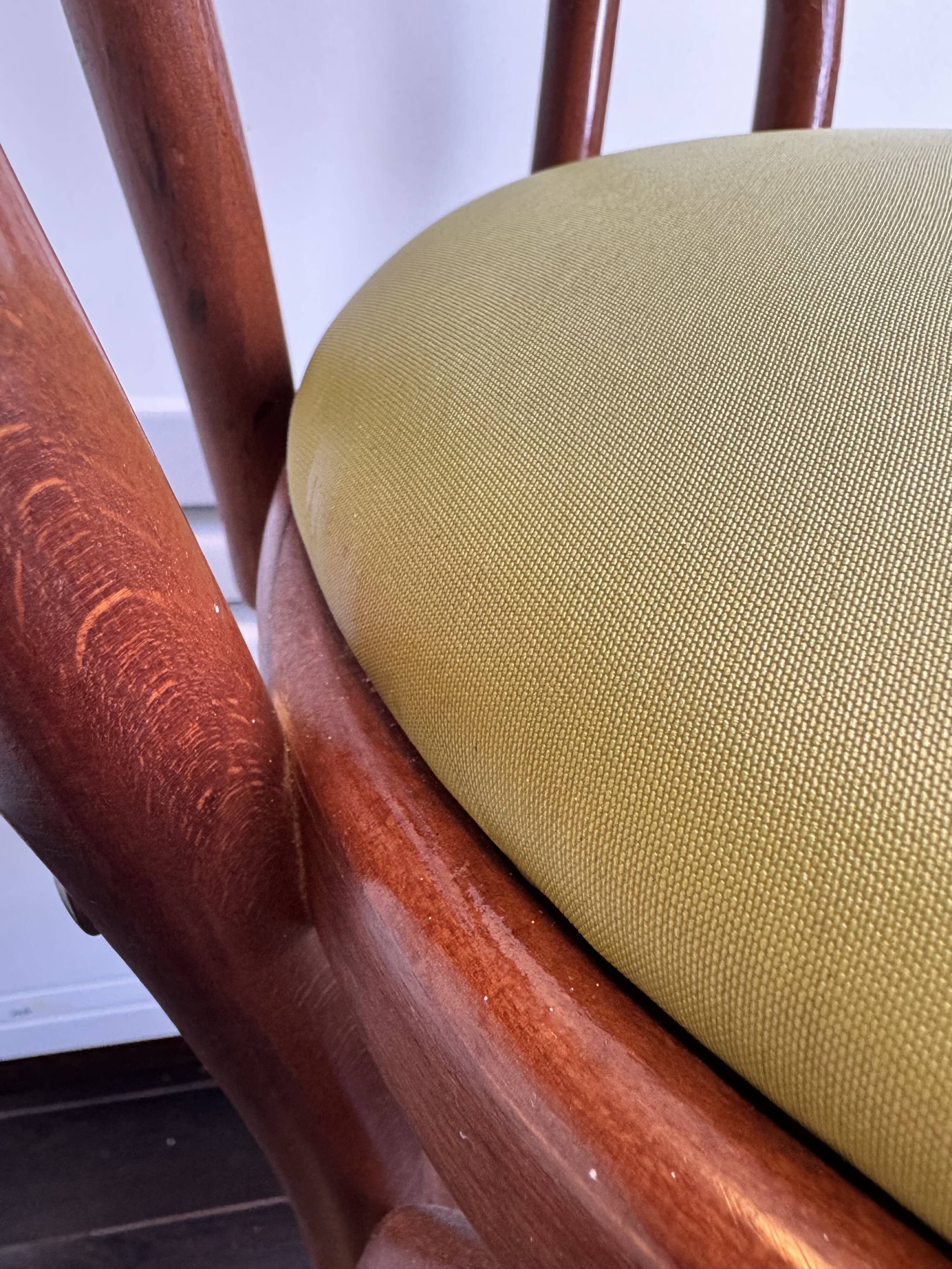 Bentwood bar stool, in the style of Thonet.