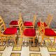 Set de 6 chaises tissu rouge 1960