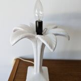 Vintage 80s white ceramic palm lamp