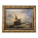 Huile sur toile XIXe siècle, La Marée Basse, Marine encadrée
