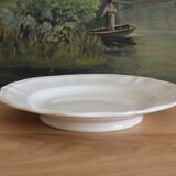 Compotier or plate on foot in ivory earthenware Sarreguemines