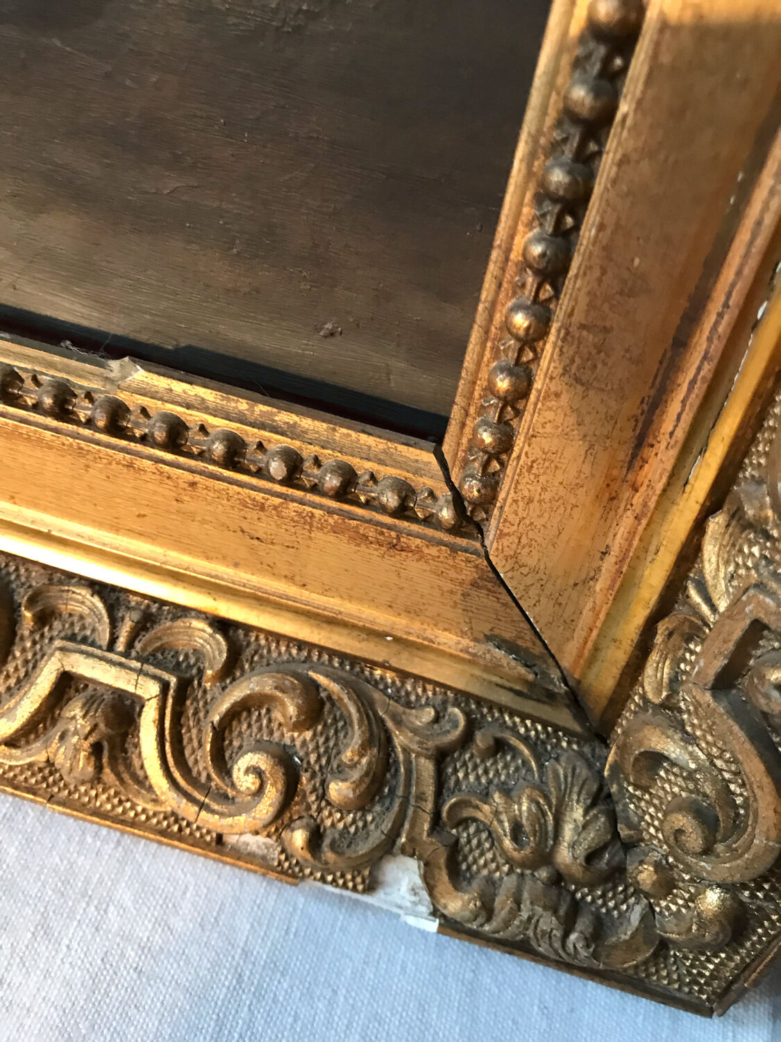 Oil on wood interior scene