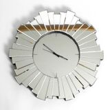 Gigantic rare heavy Sunburst mirror wall clock from the 1970s | Ø 70 cm