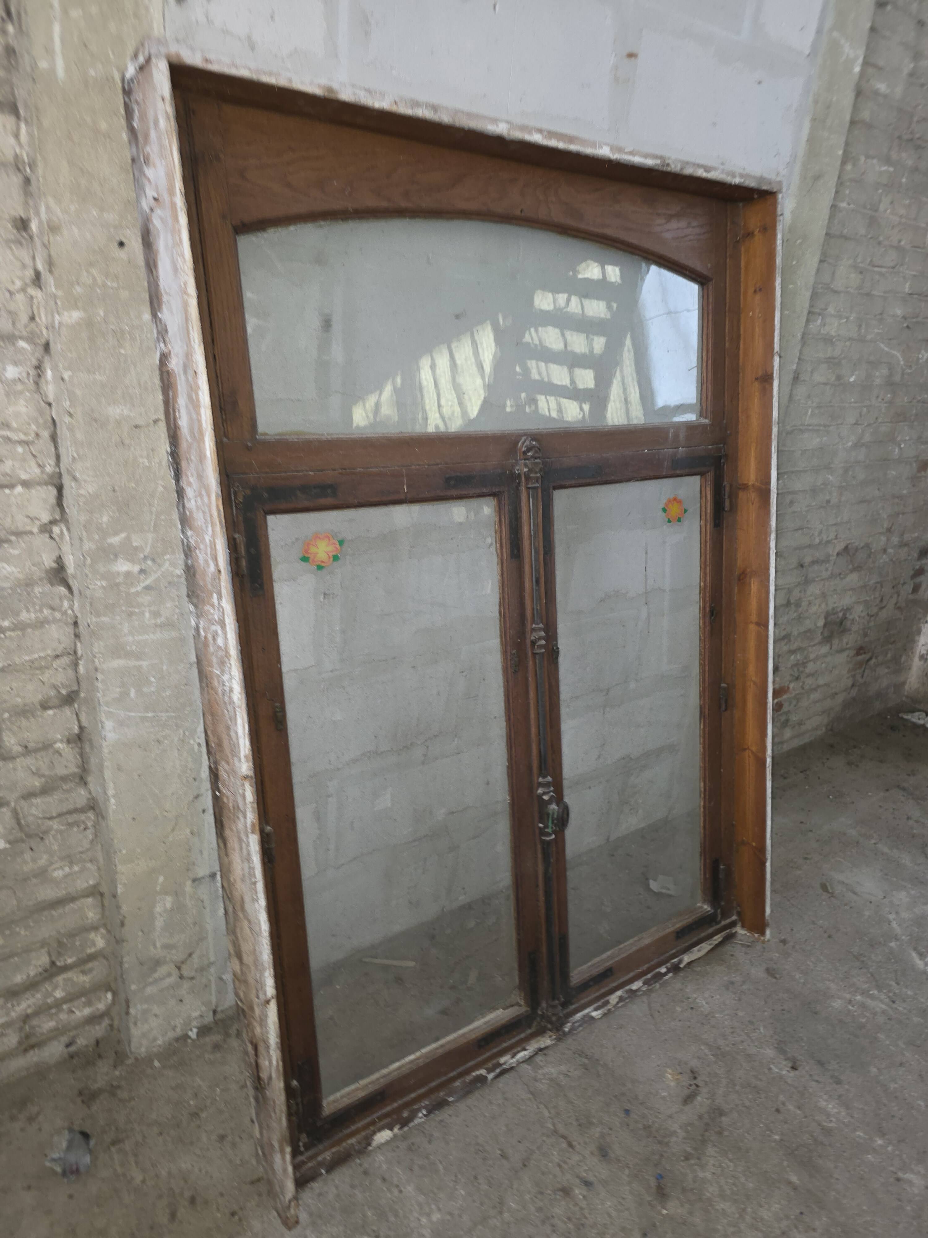 Old oak window from the early 20th century.