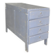 Vintage grey painted pine chest of drawers, 1950s, industrial style, 4 drawers.