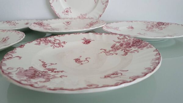 Lot de 6 assiettes Émaux de Longwy- modèle Beauvais- 1930s