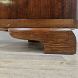 1930s oak open desk with drawers