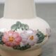 Mid-century Italian Floral Table Lamp in Ceramic and Opaline