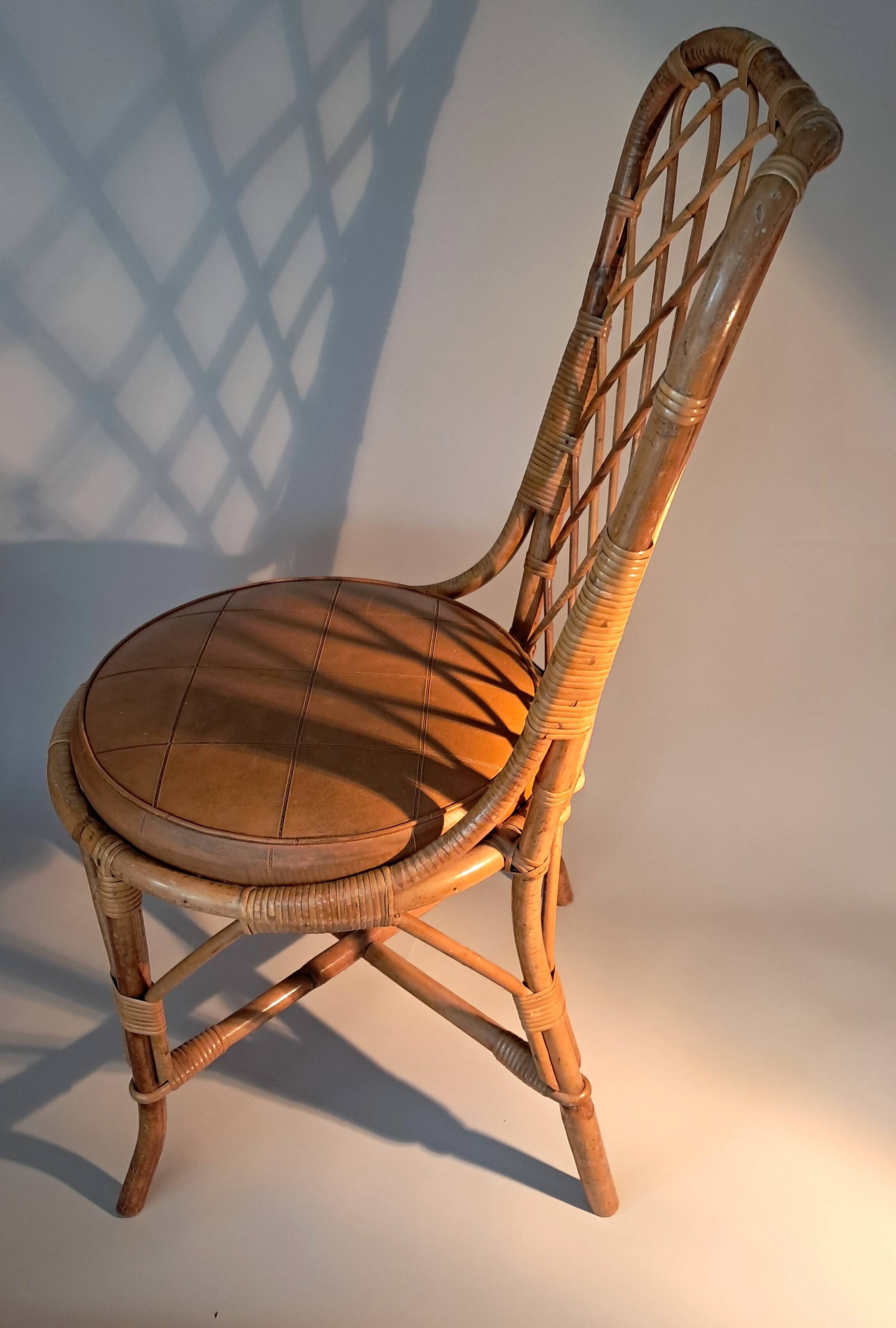 Rattan and bamboo chair 1950/1960.